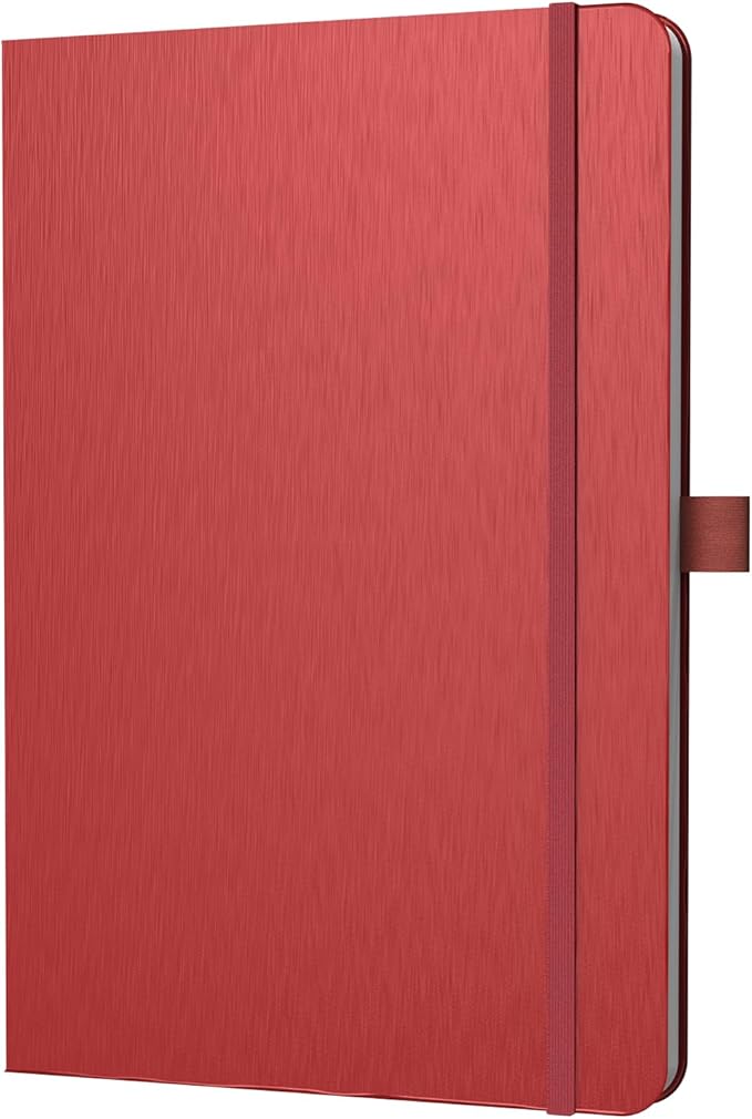 ONAVIA A5 Lined Journal Notebook, 7mm College Ruled Notepad, Journaling for Writing, Work, School, Travel and Note Taking, Hardcover 160 Pages (80 Sheets) 5.79 x 8.3 inches (Red)