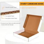 JOWLOT 12x9x2 inch Small Shipping Boxes Set of 25, White Corrugated Cardboard Box Literature Mailer for Mailing Packing Moving and Storage