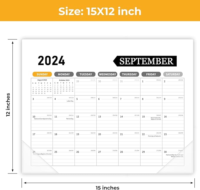 Desk Calendar 2025-2026 – 18-Month Desktop Calendar from July 2025 to December 2026, for Office, School & Home Use – Large Teacher Desk Calendar 22x17 (white)