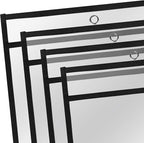 Job Ticket Holders 9x12, 30 Pack Heavy Duty Sheet Protectors Plastic Paper Sleeves 8.5 x 11 Clear Document Protectors Dry Erase Pocket Sleeves Document Holder for Shop Office Classroom Home, Black
