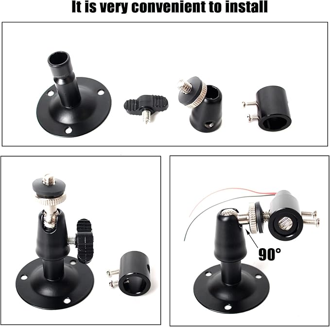 Laser Positioning Bracket Mount 2Pack, Black Aluminum Oxide, 360 Adjustable, 12mm, Wall Mount