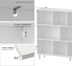 Chyanmoo Wood Cube Storage Organizer White Bookshelf - 3-Tier Freestanding Storage Cabinet with Legs for Home Office, 11-Cubes Open Shelf