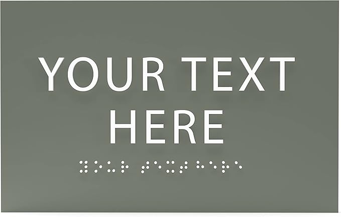 ADA CENTRAL SIGNS - 6" X4" Personalized Custom Sign- Tactile Graphics Grade 2 Braille Text | ADA Compliant Wall Mount Plastic Signs For Schools, Offices, Businesses, Apartments & Restaurants