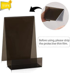 ZOEY Acrylic Book Stand with Ledge Clear Black Display Easels Plate - 5 Pack Large Book Holder Easel Stand for Display, Music Sheets, Artworks, CD, Tablet Holder