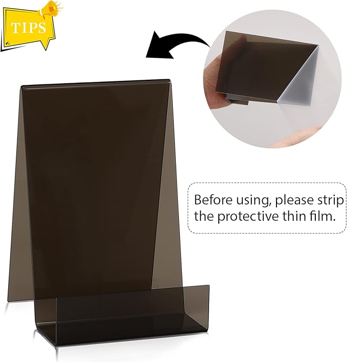 ZOEY Acrylic Book Stand with Ledge Clear Black Display Easels Plate - 5 Pack Large Book Holder Easel Stand for Display, Music Sheets, Artworks, CD, Tablet Holder