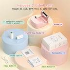 Gloryang JD-23 Sticker Printer, Mini Portable Thermal Printer Print Pod, Inkless Bluetooth Label Maker Machine for DIY Crafts, Journaling, Office & Home Use, 2 Rolls Sticker Paper, Pink