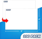 Chell 200 Count Blank Index Cards 4x6 Inch Heavyweight, No Bleed-Through, Double Side Unlined, 74 lb. Cover Weight, White