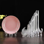 LonlyEagle 6 Pack 9 Inch Clear Plastic Easels or Stand/Plate Holders to Display Pictures or Other Items at Weddings, Plate Stands for Home Decoration, Birthdays, Tables