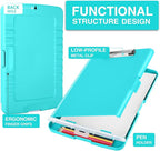 Sooez Clipboards with Storage, High Capacity Clip Boards 8.5x11 with Storage, Heavy Duty Nursing Clipboard Folder, Plastic Clipboard with Pen Holder for Women Teachers Work, School & Office Supplies