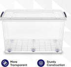 Superio Storage Bins with Lids, Clear Plastic Containers for Organizing, Stackable Totes, BPA Free, Odor Free, Organizer Boxes for Home, and Dorm (2 Pack, 44 Quart)