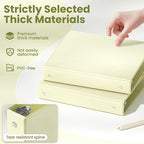 SUNEE 3 Ring Binder 1 Inch 1 Pack, Clear View Binder Three Ring PVC-Free (Fit 8.5x11 Inches) for School or Office Supplies, Light Yellow