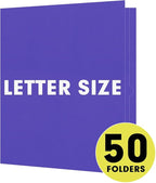 Two Pocket Folders, RAZCC 50 Pack 2 Pocket Folders Fit Letter Size Paper, Paper Folders with Pockets for School Office Business Home (Purple)