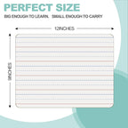 32 Pack Small White Boards, 9"x12" Mini Portable Handheld Learning Whiteboards, Double Sided Personal Dry Erase Boards with Lines for Kids, Students, Teachers Classroom School Pack