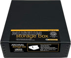 Lineco, 8x10 Museum Archival Storage Box, Drop Front Design with Metal Edge, Acid-Free, Preserveor for Photos, Documents, Crafts, DIY, Black