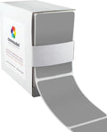 ChromaLabel 2 x 3 inch Permanent Color Code Rectangle Labels, 250 Labels per Dispenser Box, Gray