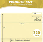 Manila Folders, HERKKA 220 Pack 1/3 Cut Tab File Folders, Manila Folders 8.5 x 11 Designed for Office and Classroom Use, Letter Size