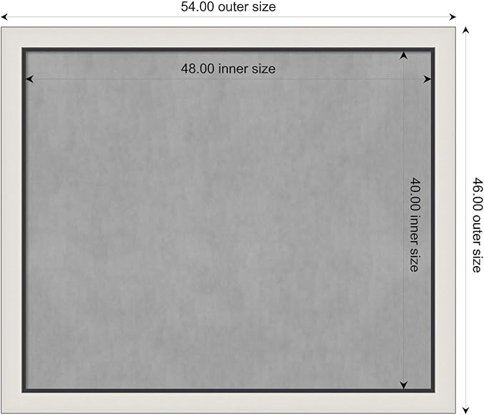 Amanti Art Silver Framed Magnetic Board 46x54 Oversize Vision Board for use with Magnets, 100% Metal Sheet to Display Items as Office Decor or for Home Organization in mudroom, Kitchen or Kids Room