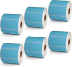 BETCKEY - 3" x 1.5" Barcode Shipping & Address Labels Compatible with Zebra & Rollo Label Printer,Premium Adhesive & Perforated[Light Blue, 6 Rolls, 5700 Labels]