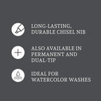 Speedball Elegant Writer Acid-Free Non-Toxic Water Based Calligraphy Marker, Chisel Tip, Assorted Size, Black, Set of 4