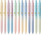 FIOVER Gel Pens, 12 Pcs 0.7mm Comfort Grip Quick Dry Black Ink Pens Fine Point Smooth Writing Pens, Cute Office Back to School Supplies Gifts for Women (12PCS Gradient Black Ink)