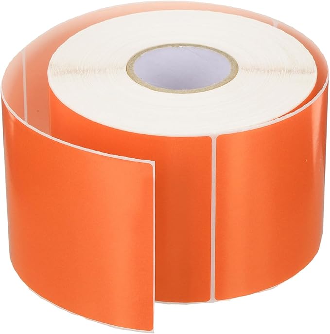 PATIKIL 3 x 5 Inch Rectangle Inventory Color Coding Labels 1 Roll, Square Self-Adhesive Inventory Label Stickers for Office Home Organization Name Tags, 500 Per Roll, Orange