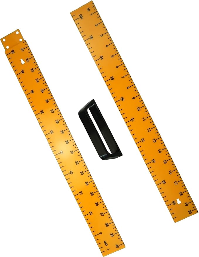 39in Yellow Plastic Meter Stick with Handle, Detachable Sectional Ruler for Teachers Classroom Math Measuring Tools, Durable Teaching Ruler for Whiteboard Chalkboard Office