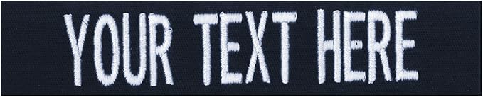 Custom Uniform Name Tapes Solid Colors. Made in The U.S.A. Ships Under 24 Hours. Dark Blue Fabric, 5 Inch Hook Fastener (Uniform Ready Fastener)