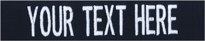 Custom Uniform Name Tapes Solid Colors. Dark Blue Fabric, 3.5 Inch Hook Fastener (Uniform Ready Fastener)