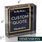 Custom Acrylic Sign Personalized, Custom Desk Name Plate, 18 Styles, (4"x4"), With Gift Box, USA Made by Acryluxe. (Folsom)