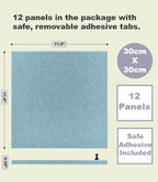 DECORITA Felt Wall Tiles | Large Cork Board Alternative | Aesthetic Felt Bulletin Board for Office, Home & Classroom | Large Cork Boards for Walls Pinboard (12-Pack) | Baby Blue