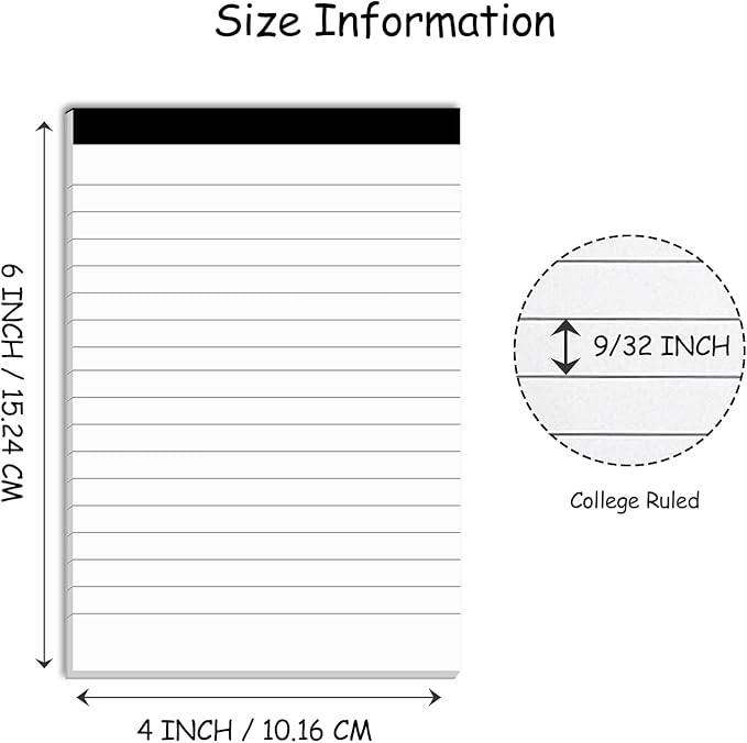 Nichela Notepad for Daily Planning and Organization of Work – 4 x 6-inches Lined Paper – Thick Bright White Paper – 30 Pages – Note Pads Ruled Pages – Pack of 30