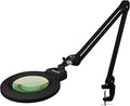 Neatfi XL Bifocal LED Magnifying Lamp, 7-Inch Acrylic Lens, 5D/20D Magnification, Hands-Free, Dimmable, 168SMD LEDs, Adjustable Arm for Crafts, Reading, Close Work (Black, CCT with Clamp)