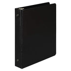 Samsill Economy 1 Inch Mini 3 Ring Binder, Made in The USA, Round Ring Binder, Non-Stick Customizable Cover, Black (‎12300) (Pack of 6)