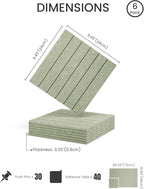 Fluxynara Felt Bulletin Board Tiles -28"x18" with 40 Adhesive Tabs, Cork Board Alternative for Office Decor, Push Pin Board Wall Organizer 6-Pack (Sage)