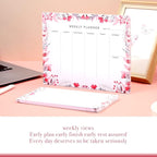 Weekly Planner Notepad Tear Off Set of 2 Weekly Calendar Pad 52 Undated To Do List Notepad Desk Planning Pads Productivity Tracker for Work School Home Goals Notes Schedule Ideas, Floral Pink