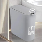 TIPGO 5 Gallon Motion Senor Bathroom Trash Can with Lid, Automatic Garbage Can Touchless, Smart Plastic Waste Basket for Narrow Spaces, Bathroom, Office, Bedroom, Living Room (Gray)