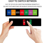 Office Door Sign,Do Not Disturb/Please Knock/Out of Office/in a Meeting/Working Remotely/Back Soon/Come On In Sign,Let Others Know Before Entering,7 Status Privacy Door Signs Available and Away for Conference Room & Meeting-Acrylic,(10" X3",Black)