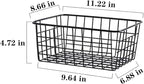 LeleCAT Black Wire Storage Baskets, Metal Household Storage Organizer for Kitchen，Pantry, Shelf, Freezer, Bathroom，Black 2 Pack