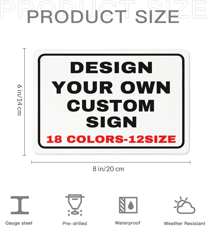 Custom Signs Outdoor Metal Personalized Signs With Your Photo Text Logo Custom Wall Decorative House For Business Workplace Office Home