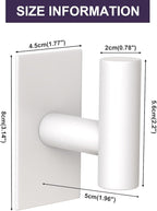 VAEHOLD Wall Towel Hooks, Heavy Duty Sticky Holder Waterproof Towel Hooks for Hanging Coat, Clothes, Closet Hook Wall Mount for Kitchen (White, 2 Pack)