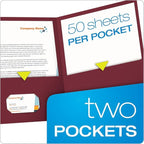 Oxford Twin-Pocket Folders, Textured Paper, Letter Size, Burgundy, Holds 100 Sheets, Box of 25 (57557)