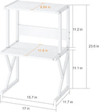 aboxoo Desktop Printer Stand with 3 Tier Wood Storage Shelves,Under Desk Printer Table,Multi-Purpose Home Office Desk Organizer for Fax Machine, Scanner (White)