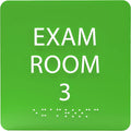 ADA CENTRAL SIGNS - 6" X6" Exam Room 3 Sign - ADA Compliant Tactile Graphics Grade 2 Braille Text Acrylic Wall Signs - Educational Institution Directional Assistance Test Center Door Sign for Schools