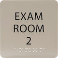 ADA CENTRAL SIGNS - 6" X6" Exam Room 2 Sign - ADA Compliant Tactile Graphics Grade 2 Braille Text Acrylic Wall Signs - Educational Institution Directional Assistance Test Center Door Sign for Schools