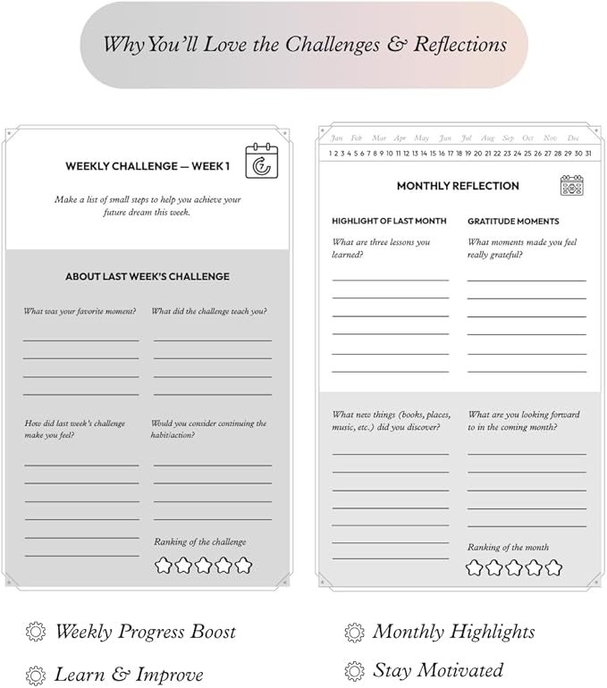 Gratitude Journal – 5 Minute Daily Reflection with Prompts for Mindfulness, Self Care & Positive Thinking, 300 Seconds Guided Journal Pink Edition for Women & Men