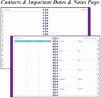 Daily Planner 2026 Full Page Per Day- 2026 Daily & Monthly Planner from January 2026 to December 2026, Day Planner 2026 with 12 Months Tabs, 6.4" x 8,5", Purple