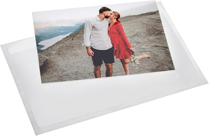 Juvale Photo Sleeves - 5.5 x 8.8 Inches, Clear, 50 Pack - Index Card Holder & Label Sleeves for Planners - Top-Load Card Protector - Office Supplies