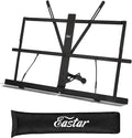 Eastar Tabletop Music Stand for Sheet Music ESMF-3, Table Top Desktop Book Stand Folding Portable Sheet Music Stand Adjustable Travel Music Holder Lightweight with Carrying Bag, Black