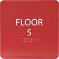 ADA CENTRAL SIGNS - 6" X6" Floor 5 Sign - ADA Compliant Tactile Graphics Grade 2 Braille Text Acrylic Wall Signs - Directional Assistance, Floor Number Safety Sign for Office, school Hospital, Apartment