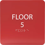 ADA CENTRAL SIGNS - 6" X6" Floor 5 Sign - ADA Compliant Tactile Graphics Grade 2 Braille Text Acrylic Wall Signs - Directional Assistance, Floor Number Safety Sign for Office, school Hospital, Apartment